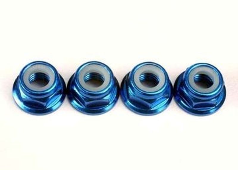 Traxxas Låsmutter M5 Blå aluminium (4) (4147X)