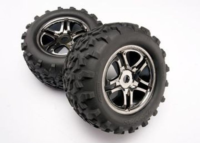 Traxxas Däck & Fälg Maxx/SS Svart Krom (17mm) 3.8" TSM (2) (4983A)