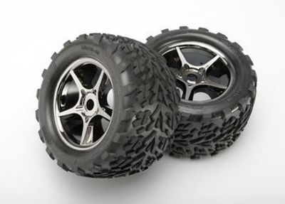 Traxxas Däck & Fälg Talon/Gemini Svart Krom (17mm) TSM 3.8" (2) (5374X)