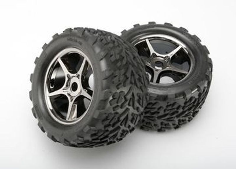 Traxxas Däck & Fälg Talon/Gemini Svart Krom (17mm) TSM 3.8" (2) (5374X)