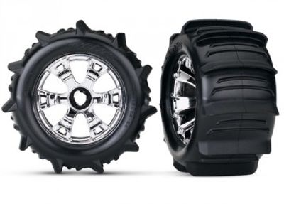 Traxxas Däck & Fälg Paddel/Geode (17mm) 3.8" TSM (2) (5672)