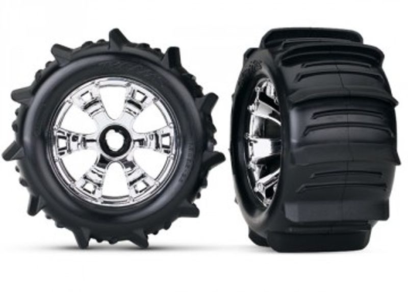 Traxxas Däck & Fälg Paddel/Geode (17mm) 3.8" TSM (2) (5672)