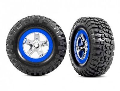 Traxxas Däck & Fälg, BFGoodrich/SCT Krom-Blå 4WD/2WD Bak (2) (5867A)