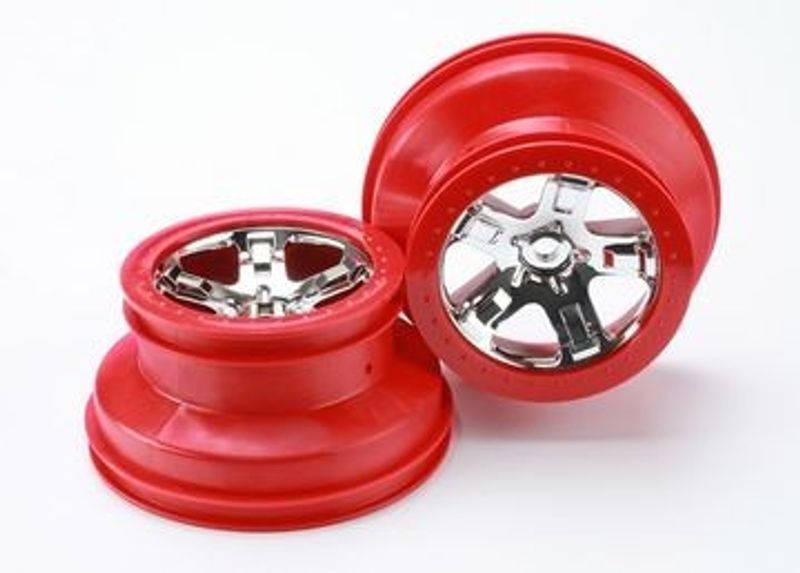 Traxxas Fälg SCT Krom-Röd 2.2/3.0" 4WD/2WD Bak (2) (5868)