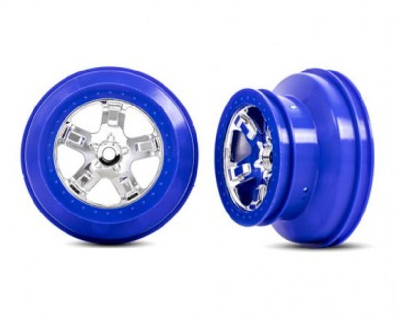 Traxxas Fälg SCT Krom-Blå 2.2/3.0" 4WD/2WD Bak (2) (5868A)
