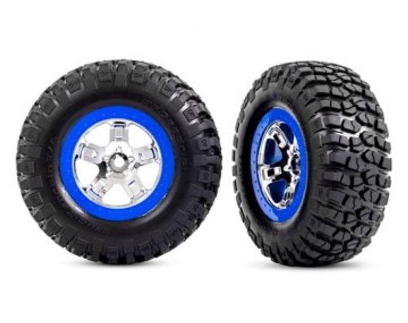 Traxxas Däck & Fälg BFGoodrich/SCT Krom-Blå 2WD Fram (2) (5869A)
