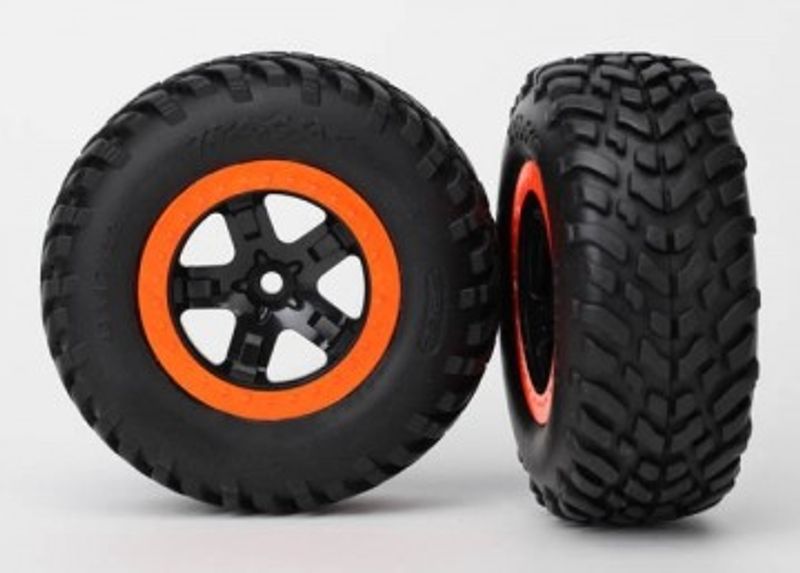 Traxxas Däck & Fälg SCT/SCT S1 4WD/2WD Bak TSM (2) (5863R)