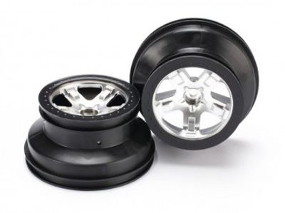 Traxxas Fälg SCT Matt Krom - Svart 2.2/3.0" 2WD Fram (2) (5874X)