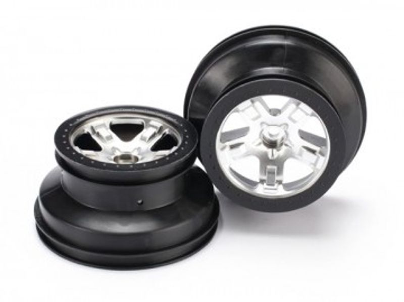 Traxxas Fälg SCT Matt Krom - Svart 2.2/3.0" 2WD Fram (2) (5874X)