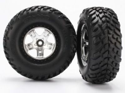 Traxxas Däck & Fälg SCT/SCT Matt Krom 2WD Fram (2) (5875X)