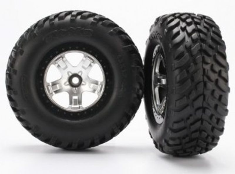 Traxxas Däck & Fälg SCT/SCT Matt Krom 2WD Fram (2) (5875X)