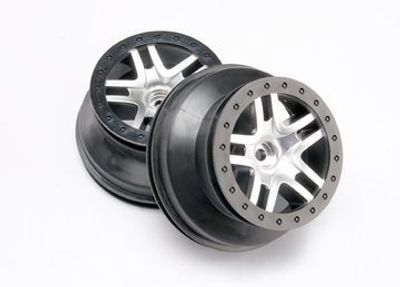 Traxxas Fälg SCT Split-Spoke Matt Krom-Svart 2WD Fram (2) (5876)