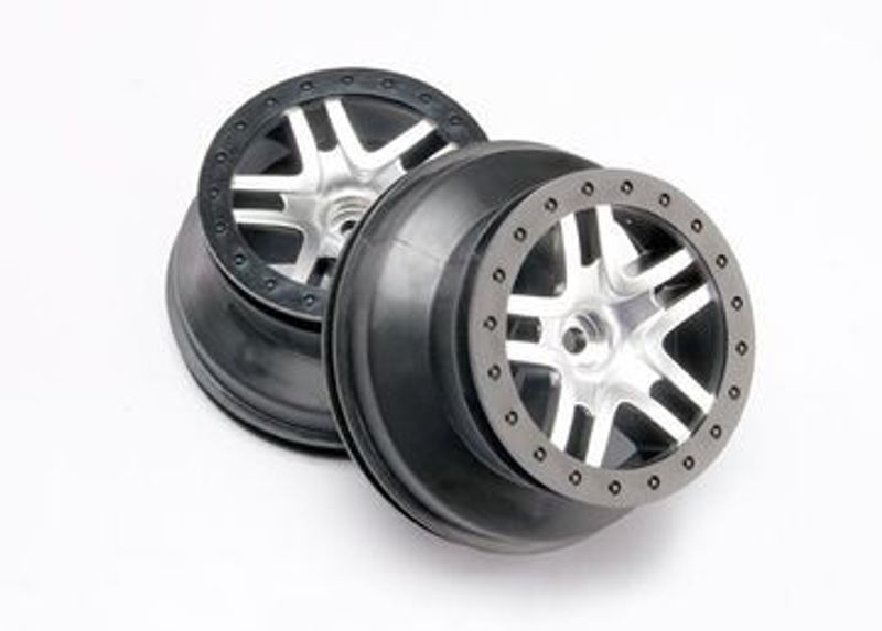 Traxxas Fälg SCT Split-Spoke Matt Krom-Svart 2WD Fram (2) (5876)