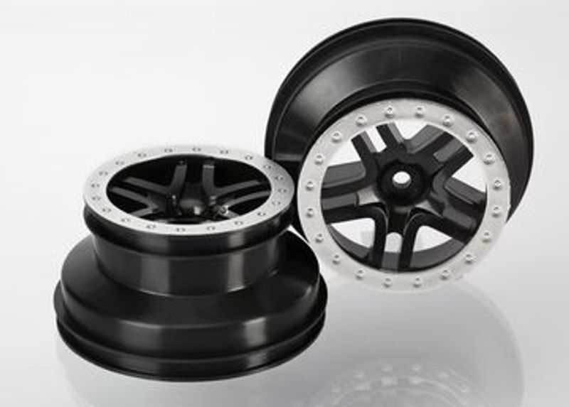 Traxxas Fälg SCT Split-Spoke Svart-Matt Krom 2.2/3.0" 4WD/2WD Bak(2) (5884)