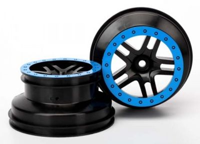 Traxxas Fälg SCT Split-Spoke Svart-Blå 2.2/3.0" 4WD/2WD Bak (2) (5884A)
