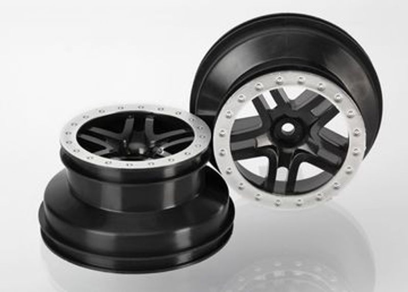 Traxxas Fälg SCT Split-Spoke Svart-Matt Krom 2.2/3.0" 2WD Fram (2) (5886)