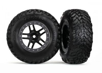 Traxxas Däck & Fälg SCT/S-Spoke Svart-Matt Krom 4WD/2WD Bak TSM (5889)
