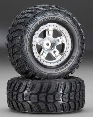 Traxxas Däck & Fälg Kumho/SCT Matt Krom-Svart 4WD/2WD Bak (2) (5880)