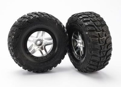 Traxxas Däck & Fälg Kumho/S-Spoke Matt Krom-Svart 2WD Fram (2) (5882)