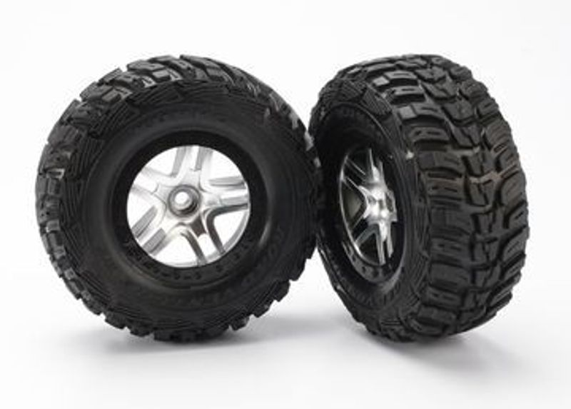 Traxxas Däck & Fälg Kumho/S-Spoke Matt Krom-Svart 2WD Fram (2) (5882)