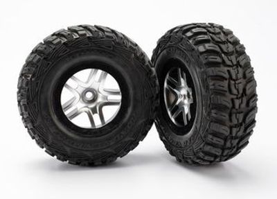 Traxxas Däck & Fälg Kumho S1/S-Spoke Matt Krom-Svart 2WD Fram (2) (5882R)
