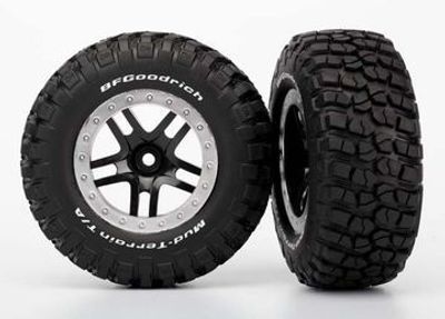 Traxxas Däck & Fälg BFGoodrich/S-Spoke Svart-Krom 4WD/2WD Bak (2) (5883)