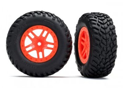 Traxxas Däck & Fälg SCT / SCT S-Spoke Orange 4WD/2WD Bak TSM (2) (5892)