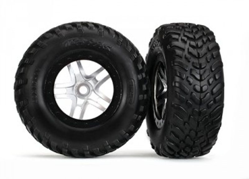 Traxxas Däck & Fälg SCT S1/S-Spoke Krom-Svart (14mm) (2) (5975X)