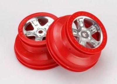 Traxxas Fälgar SCT Matt Krom-Röd (14mm) 2.2/3.0" (2) (5972A)