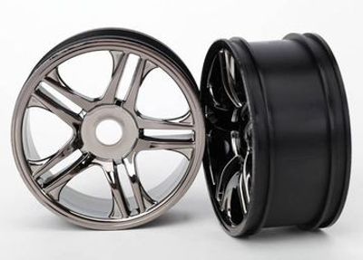 Traxxas Fälg Split-Spoke Svart Krom Bak (2) XO-1 (6476)