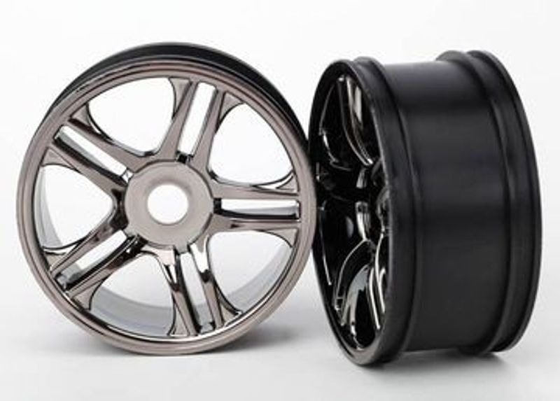 Traxxas Fälg Split-Spoke Svart Krom Bak (2) XO-1 (6476)