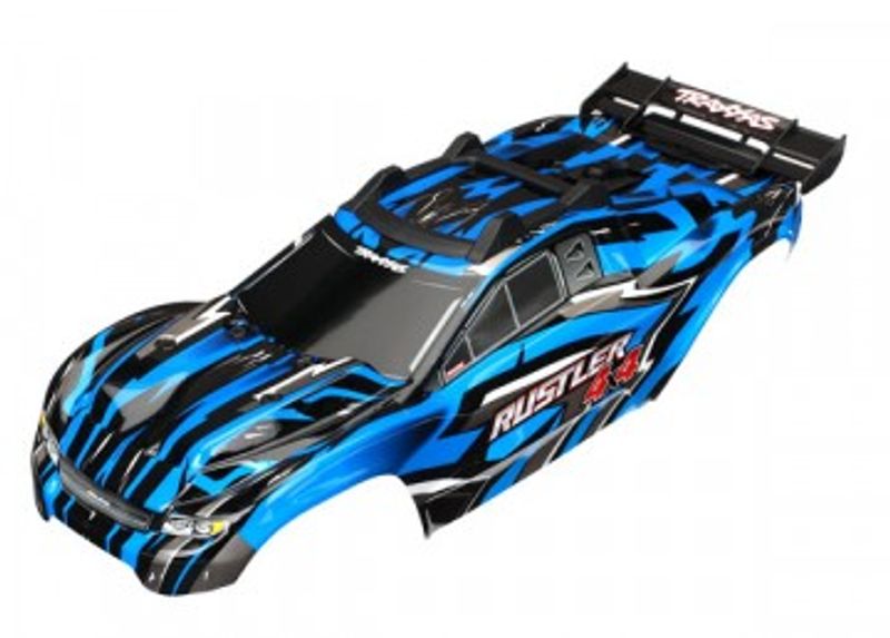 Traxxas Kaross Rustler 4x4 Blå Komplett Clipless (6718X)