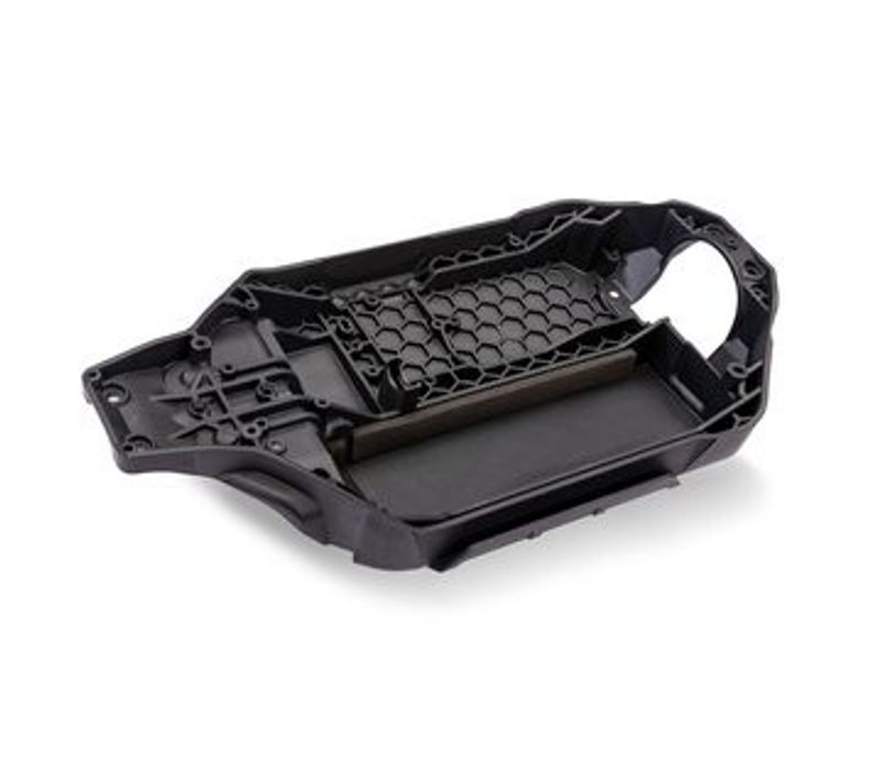 Traxxas Chassi Bottenplatta (Långt Batteri) Stålgrå Rustler 4x4 (6723-STGRY)