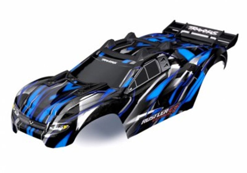 Traxxas Kaross Rustler 4x4 Ultimate Blå Komplett Clipless (6749-BLUE)