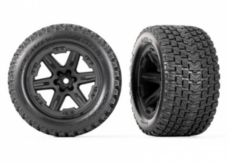 Traxxas Däck & Fälg Talon Gravix / RXT Svart 2.8" 4WD TSM (2) (6764)