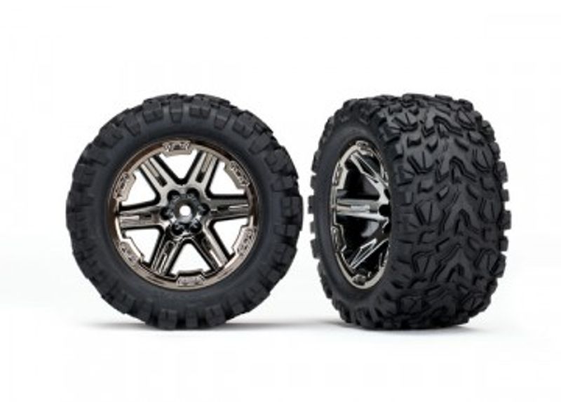 Traxxas Däck & Fälg Talon Extreme/RXT Svart Krom 2.8" 2WD Bak TSM (6774X)