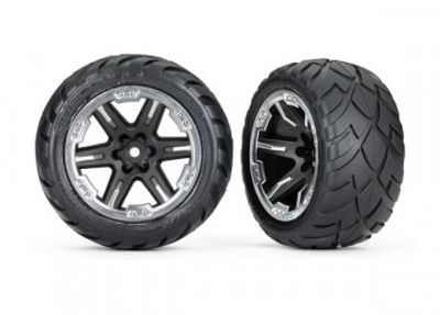 Traxxas Däck & Fälg Anaconda/RXT Svart & Krom 2,8" 4WD, 2WD Fram (TSM-Rated) (2) (6775X)