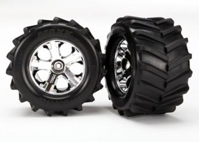 Traxxas Däck & Fälg Maxx/All-Star Krom 2.8" (2) (6771)