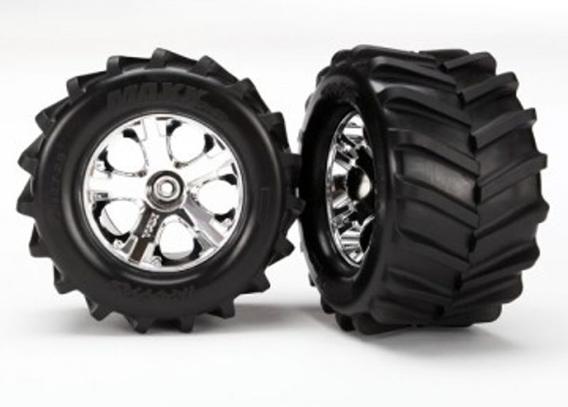 Traxxas Däck & Fälg Maxx/All-Star Krom 2.8" (2) (6771)