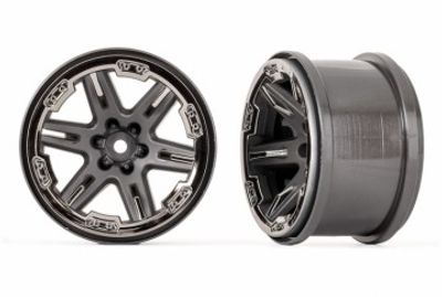 Traxxas Fälg RXT Grå - Svart Krom 2.8" (2) (6772-BLKCR)
