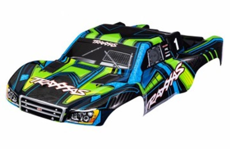 Traxxas Kaross Slash 4x4 Grön/Blå (för Clipless Montering) (6844-GRN)