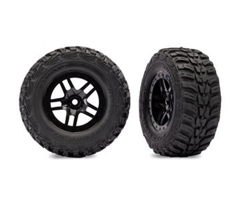 Traxxas Däck & Fälg Kumho/S-Spoke Svart 4WD/2WD Bak (2) (6874-BLK)