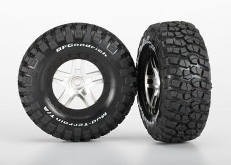 Traxxas Däck & Fälg Goodrich S1/S-Spoke Krom-Svart 4WD/2WD Bak (2) (6873X)