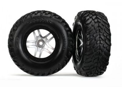 Traxxas Däck & Fälg SCT S1/S-Spoke Krom-Svart 4WD/2WD Bak TSM (2) (6892R)