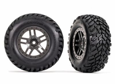 Traxxas Däck & Fälg SCT Offroad/ Split-Spoke Gray 2.8" 4WD TSM (2) (6964)