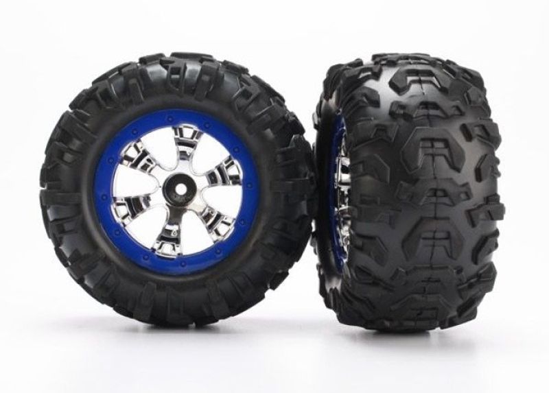 Traxxas Däck & Fälg Canyon AT/Geode Krom-Blå 2.2" 1/16 (2) (7274)