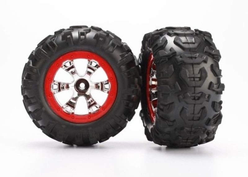 Traxxas Däck & Fälg Canyon AT/Geode Krom-Röd 2.2" 1/16 (2) (7272)
