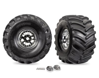 Traxxas Däck & Fälg Terra Groove Krom X-Monster (2) (7696)