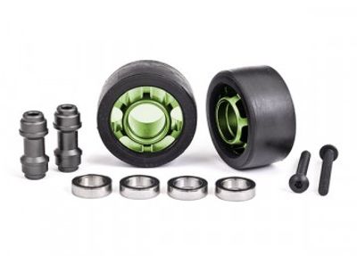 Traxxas Hjul Alu Grön Wheelie Bar Set Kullager (2) X-Maxx, XRT, Maxx, Sledge (7775G)