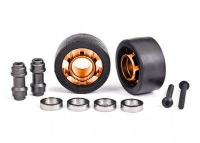Traxxas Hjul Alu Orange Wheelie Bar Set Kullager (2) X-Maxx, XRT, Maxx, Sledge (7775T)